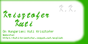 krisztofer kuti business card